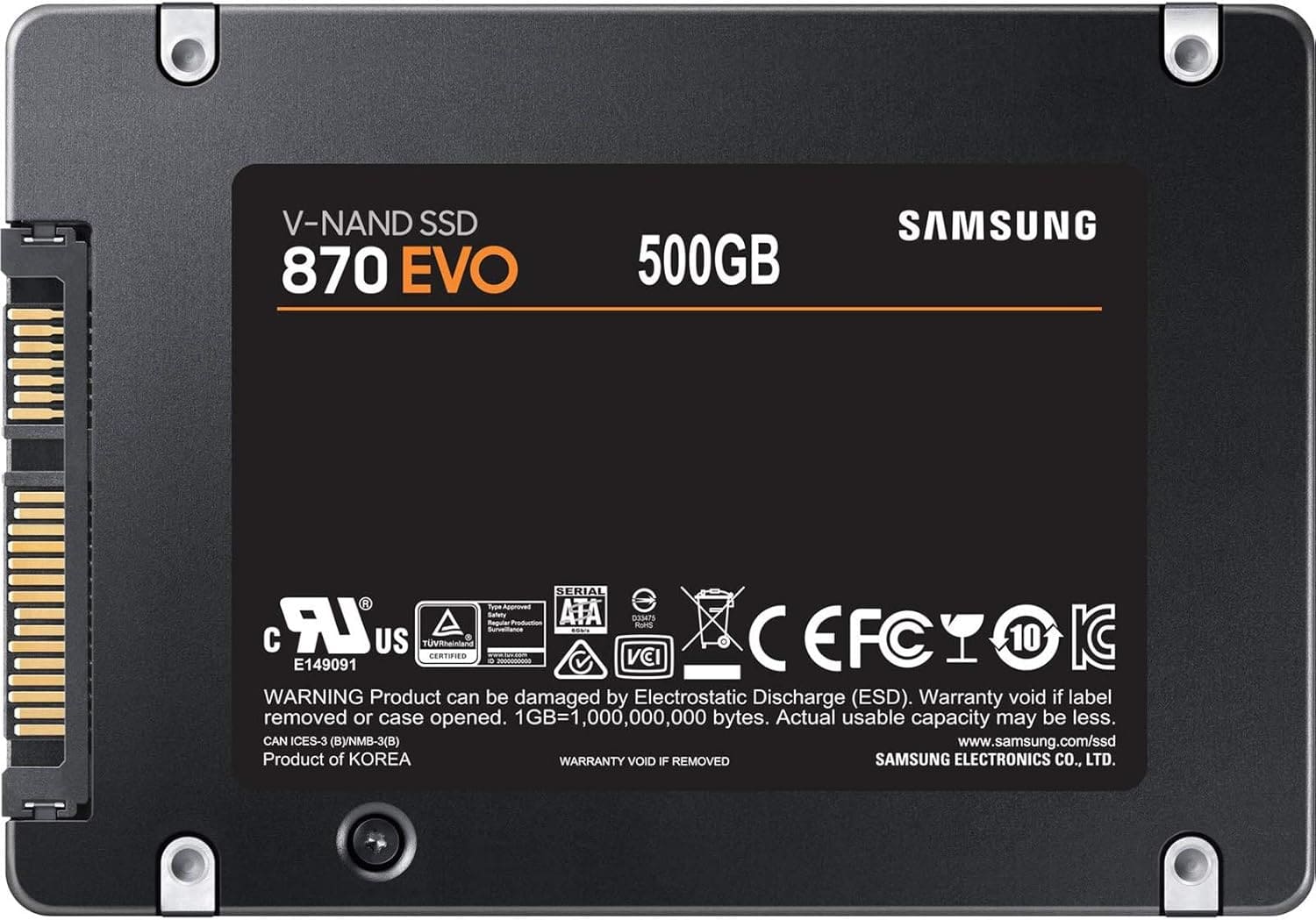 Samsung 870 EVO 500GB SSD | 2.5-inch SATA III High-Performance Drive