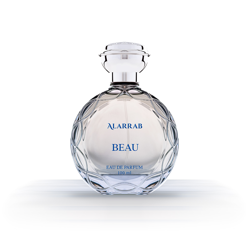 زجاجة عطر بيو من عطور العراب للرجال لونها فضي بسعة 100ml