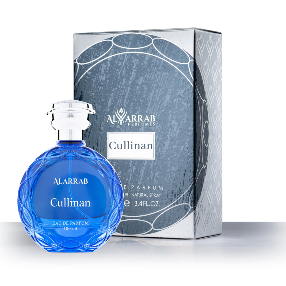 عطر كولينان من عطور العراب للجنسين بعلبة جذابة لونها فضي وازرق