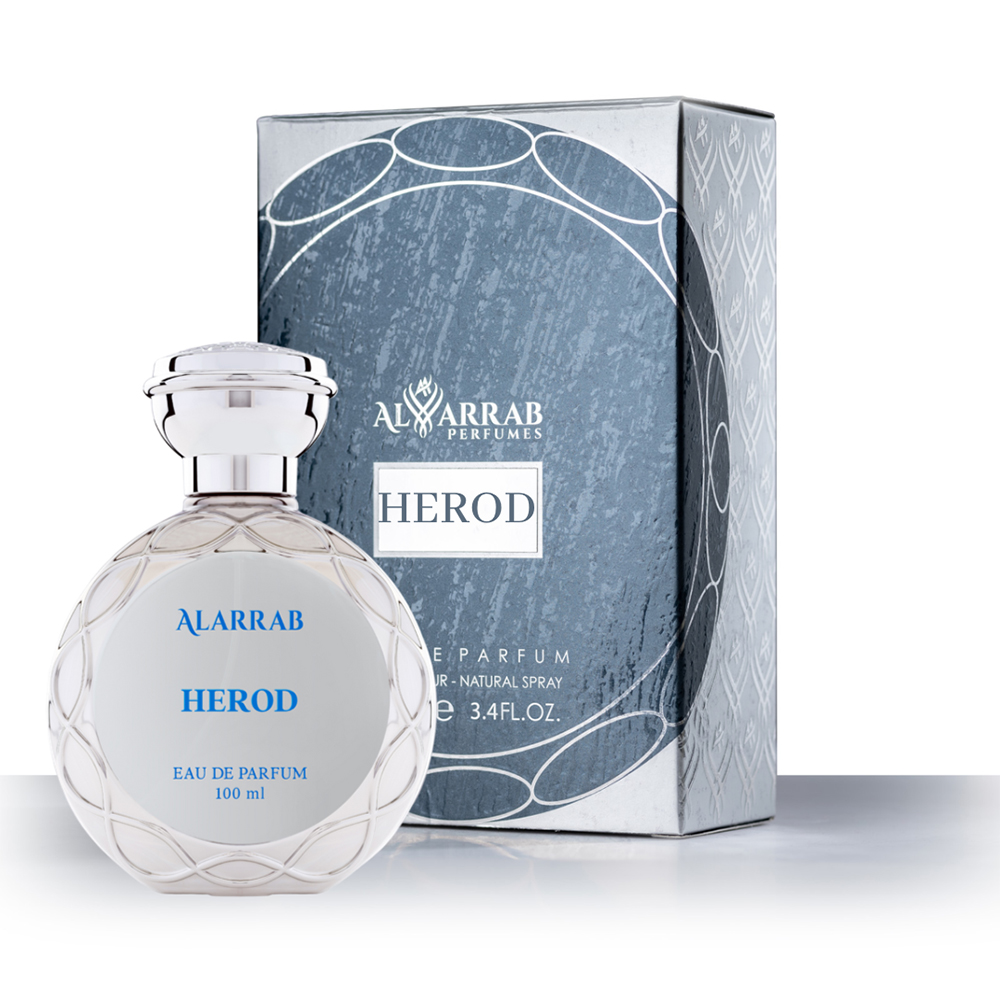 عطر herod هيرود من عطور العراب الرجالية الفخمة بعلبة فخمة لون ازرق فضي