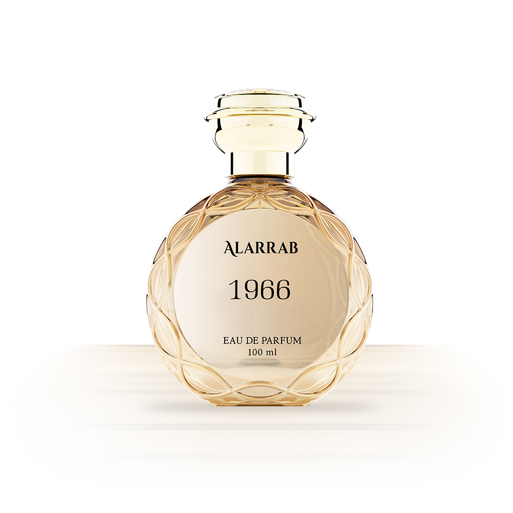 زجاجة ذهبية انيقة لعطر 1966 من عطور العراب بسعة 100ml