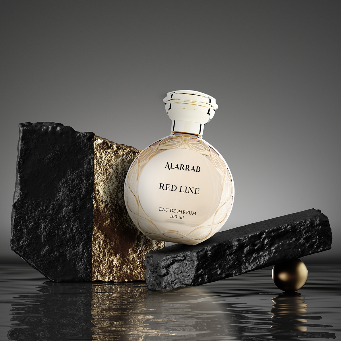 علبة عطر ريد لاين للعراب ,للجنسين , فيه سحر ورقي من الياسمين والعنبر