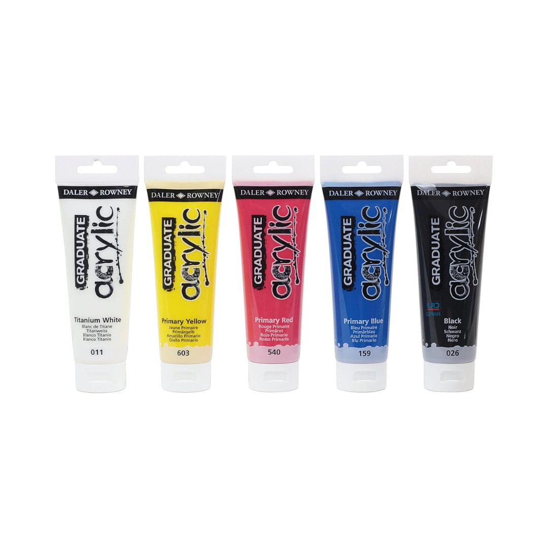 Daler Rowney, Graduate Acrylic Paint Starter Set 5 x 120ml