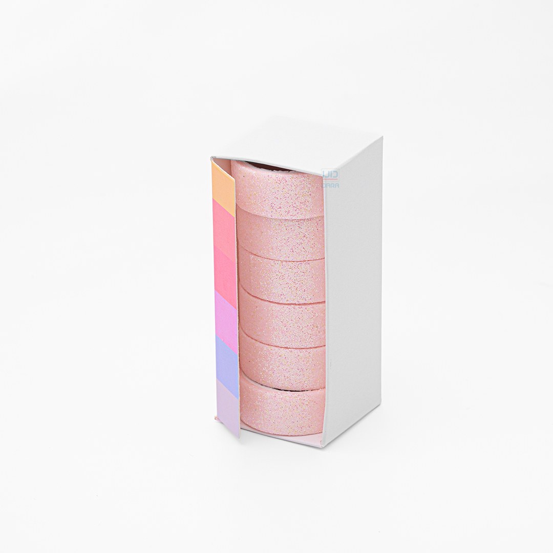 Glitter Washi Tape Pink 6 pcs