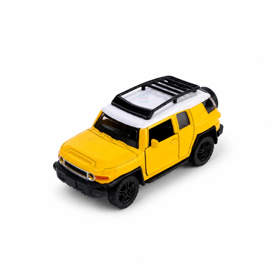 Toyota FJ Cruiser Die-Cast Pull Back Toy Car with Light, Sound & Opening Doors Yellow