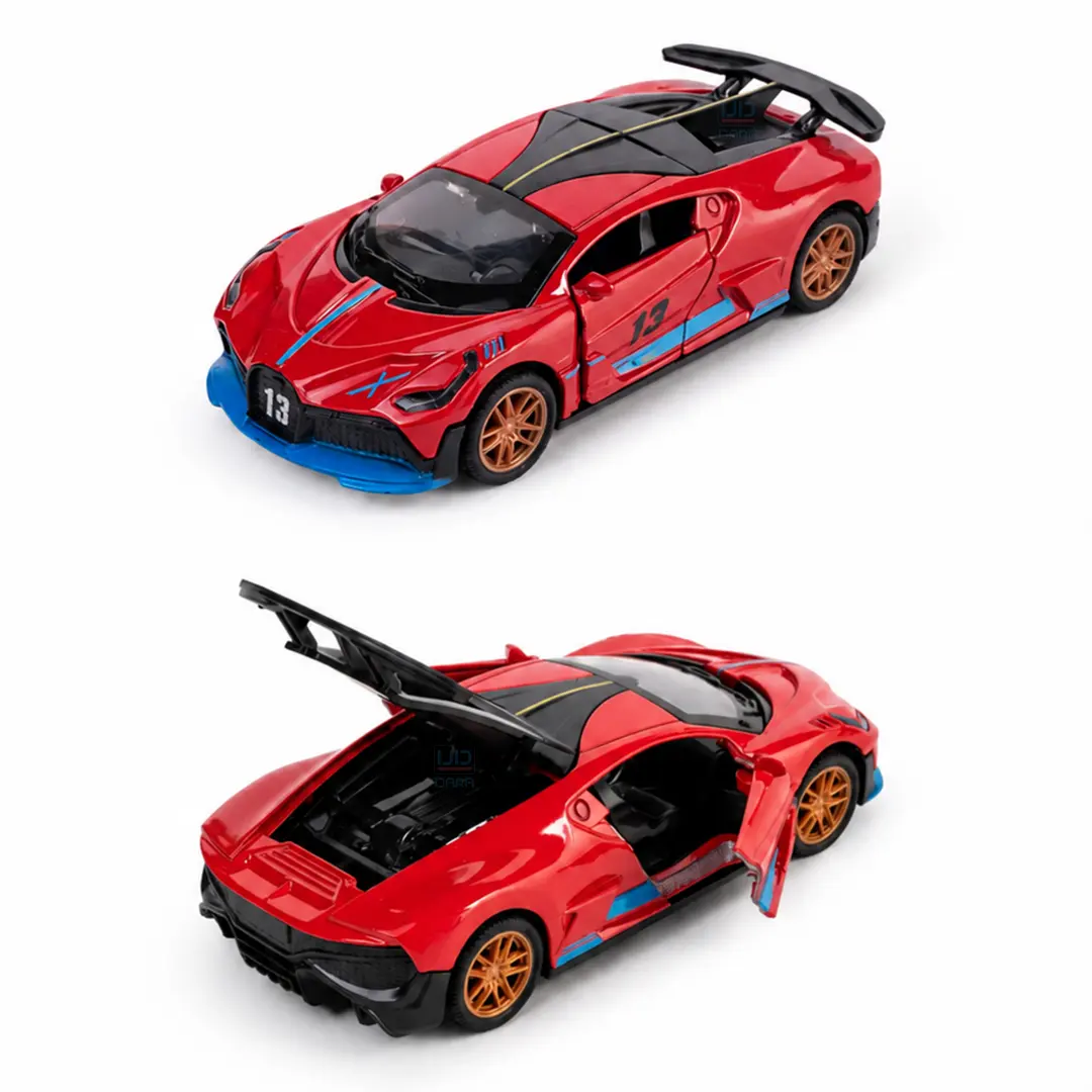 سيارة بوغاتي Bugatti مصبوبة من المعدن 1:32 - أحمر