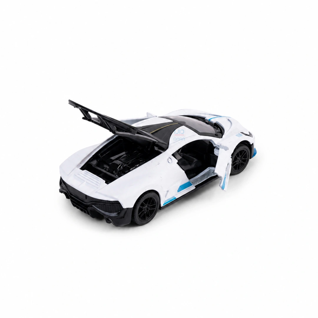 سيارة بوغاتي Bugatti مصبوبة من المعدن 1:32 - أبيض