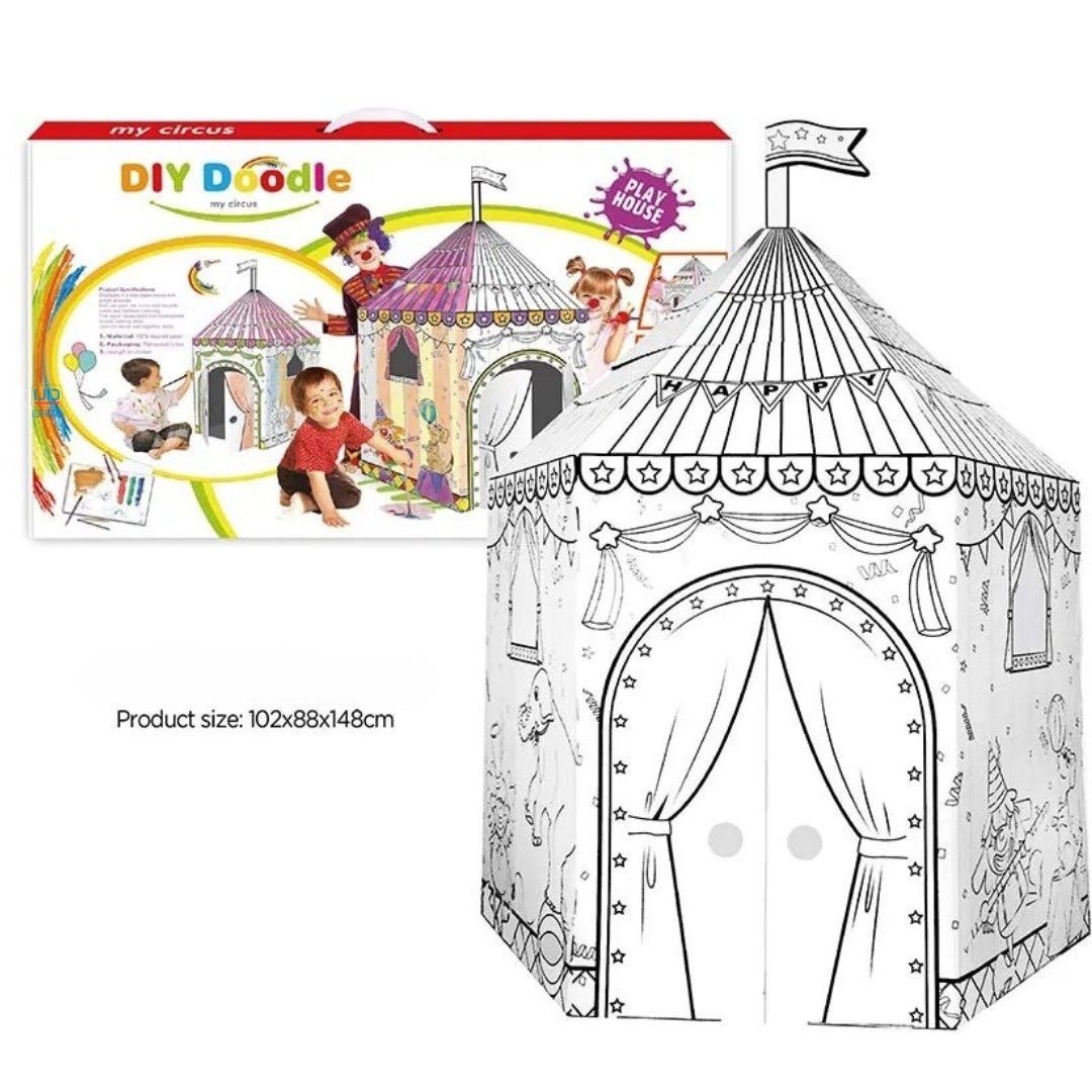 Kids coloring Circus Tent With 6 colors