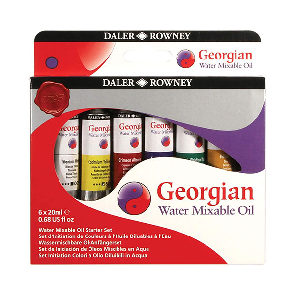 طقم 6 ألوان زيتي مائي 20 مل  (Georgian), ديلر روني   | دارا