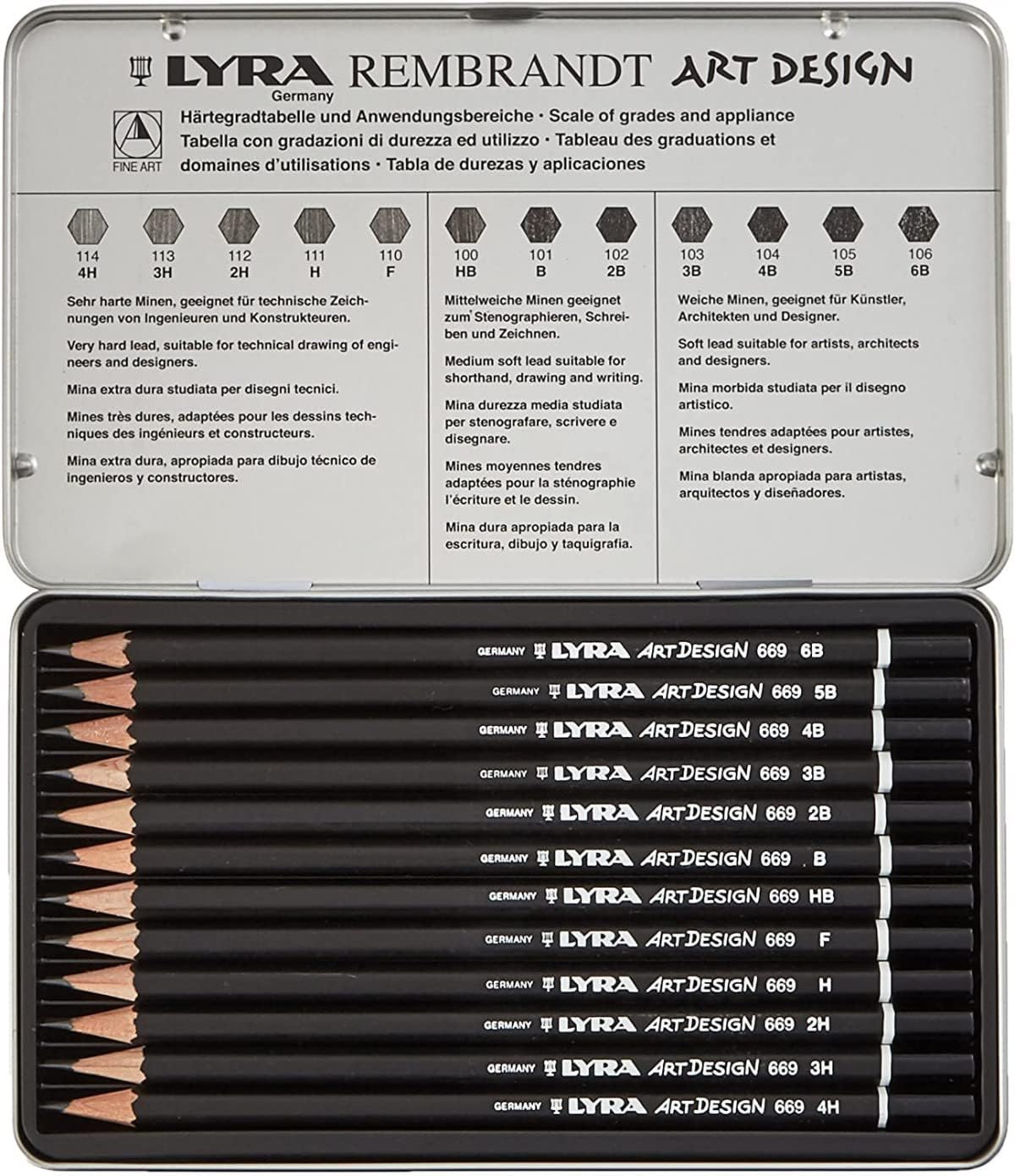 Lyra Rembrandt Art Design Graphite Pencil Case 12 pcs