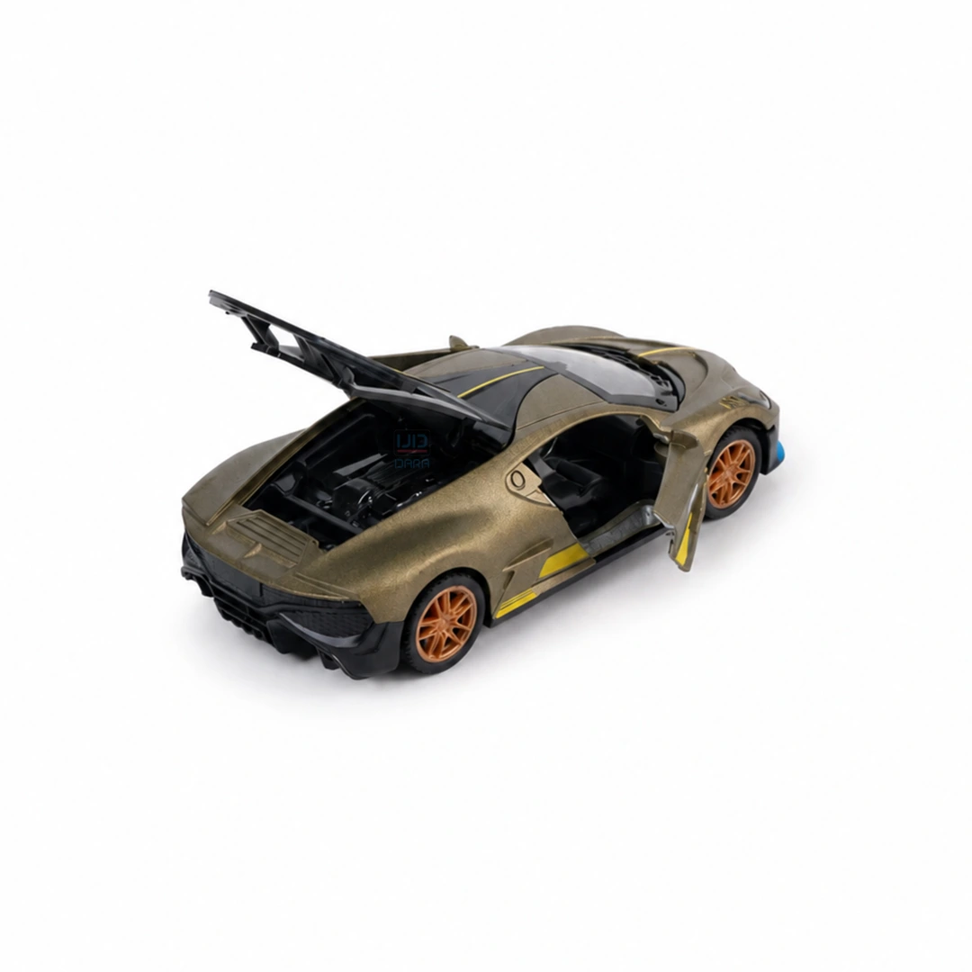 سيارة بوغاتي Bugatti مصبوبة من المعدن 1:32 - ذهبي