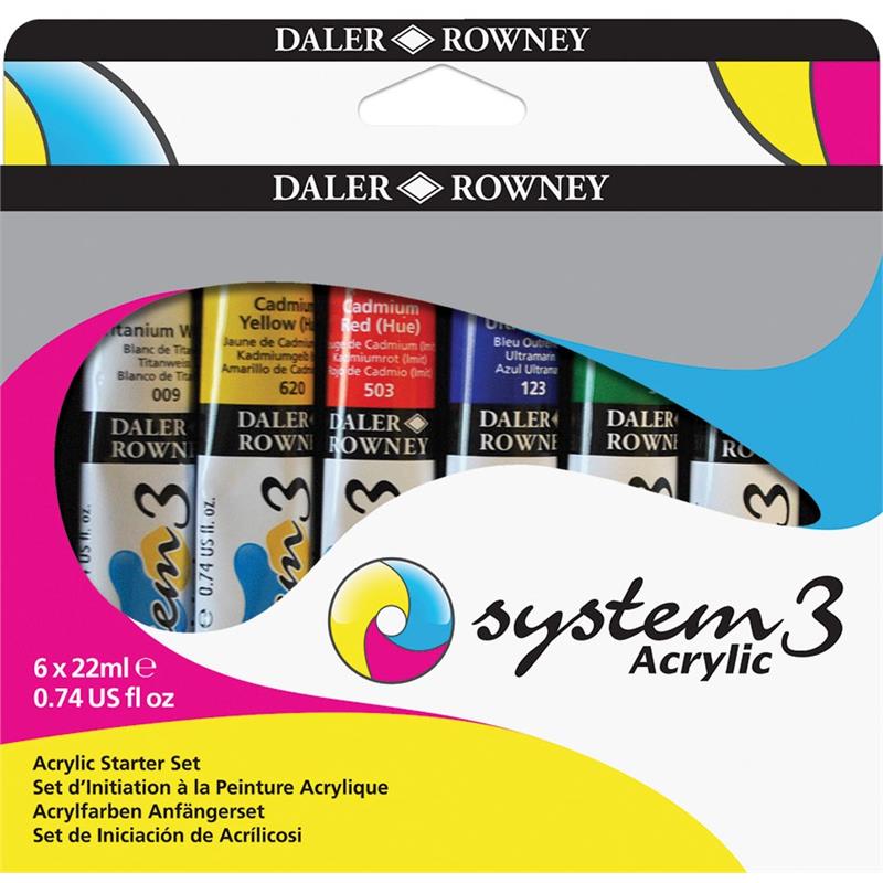 الوان اكريليك 6 ألوان 22 مل (System3) ,ديلر روني