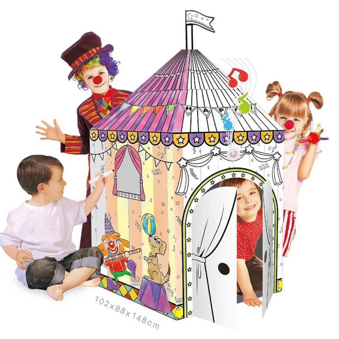 Kids coloring Circus Tent With 6 colors