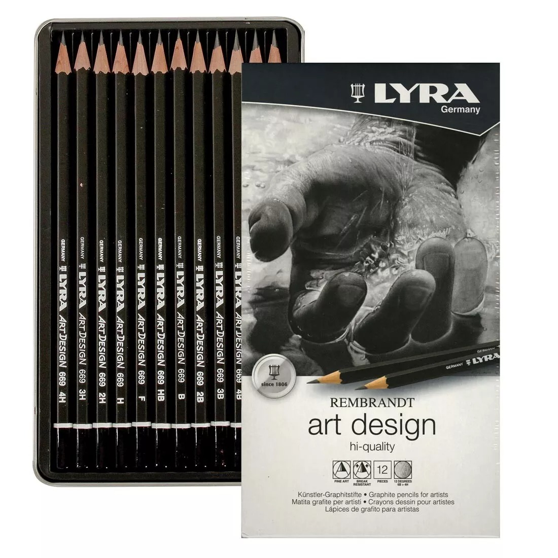 Lyra Rembrandt Art Design Graphite Pencil Case 12 pcs