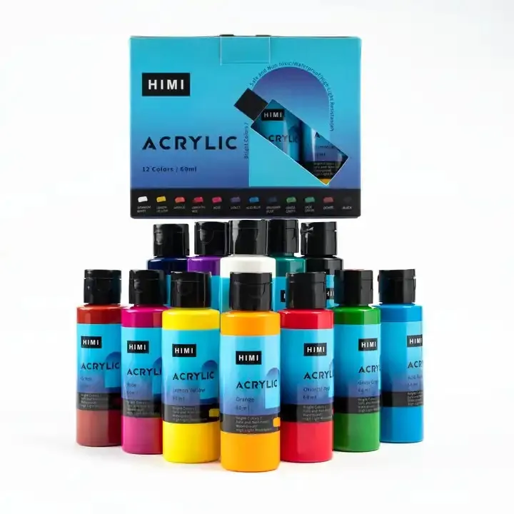 الوان اكريليك علب 12 لون 60 مل , هيمي