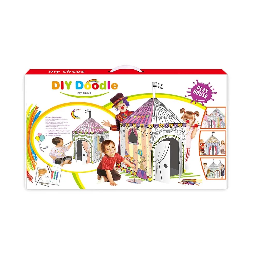Kids coloring Circus Tent With 6 colors