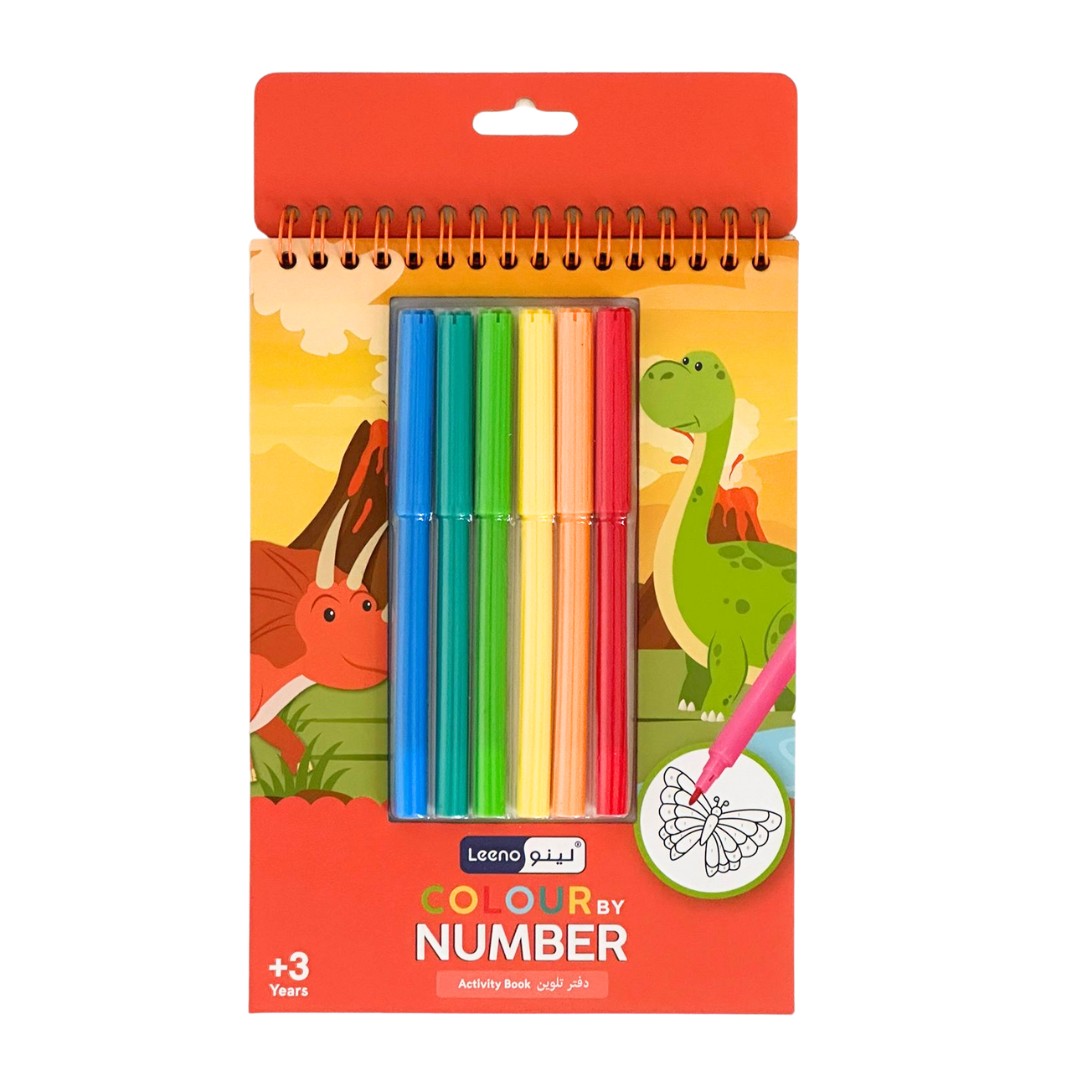 دفتر تلوين للأطفال مع 6 ألوان ماركر