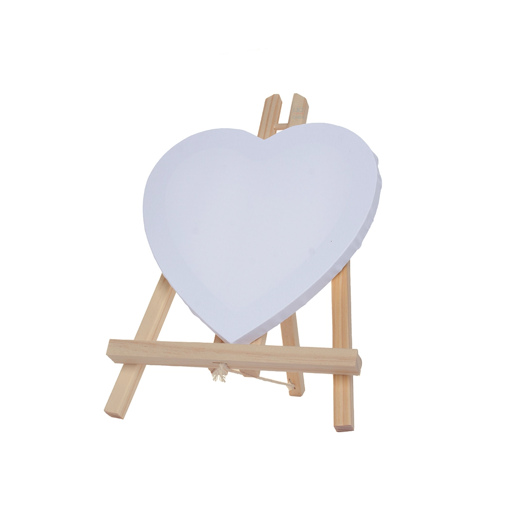 Heart Canvas 20x20 cm With Wooden Easel
