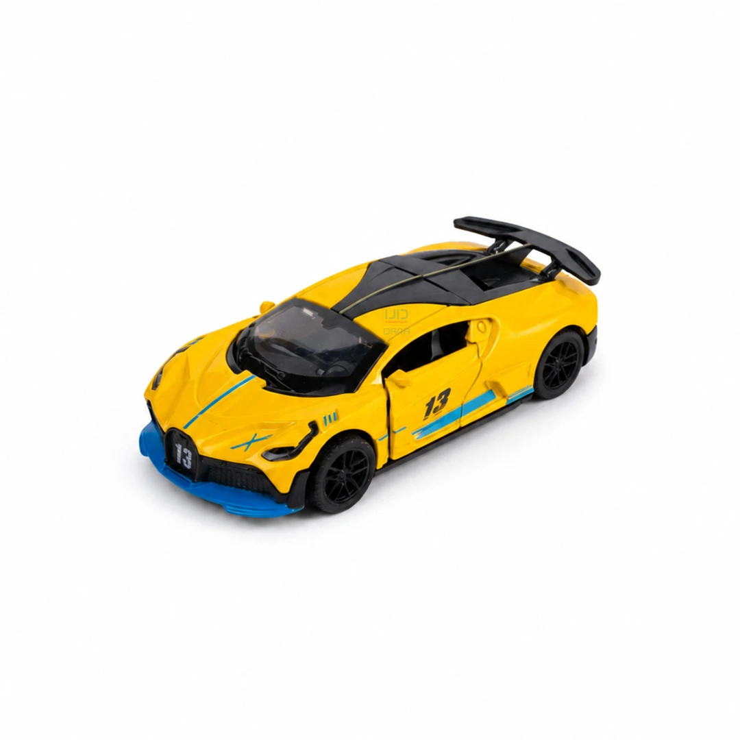 سيارة بوغاتي Bugatti مصبوبة من المعدن 1:32 - أصفر
