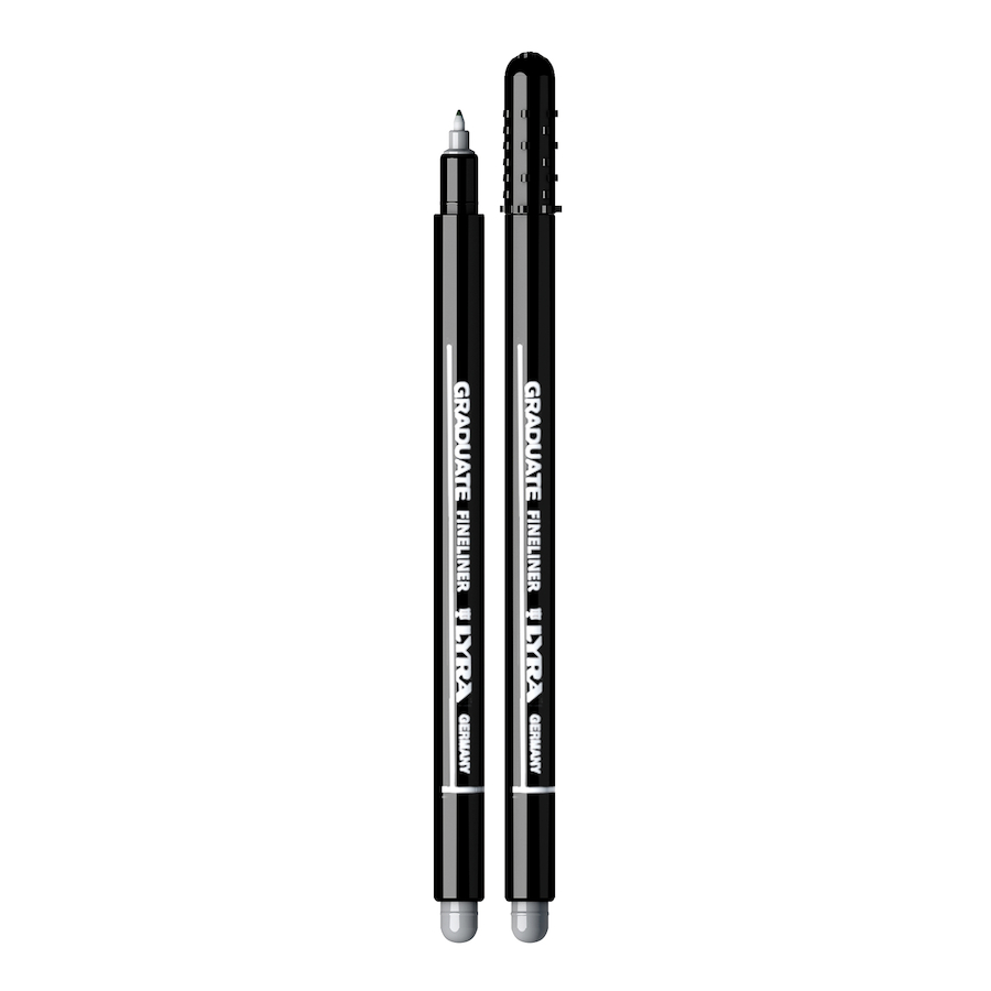 Lyra Graduate Fineliners Black Pen Pack of 12 Pcs