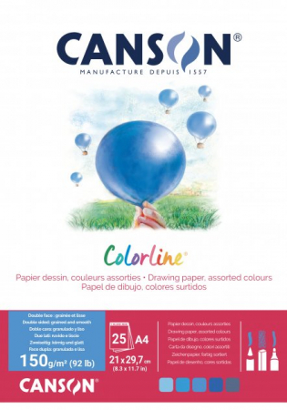كراسة رسم ملونة كانسون 5 درجات ألوان الماء  25 ورقة Colorline