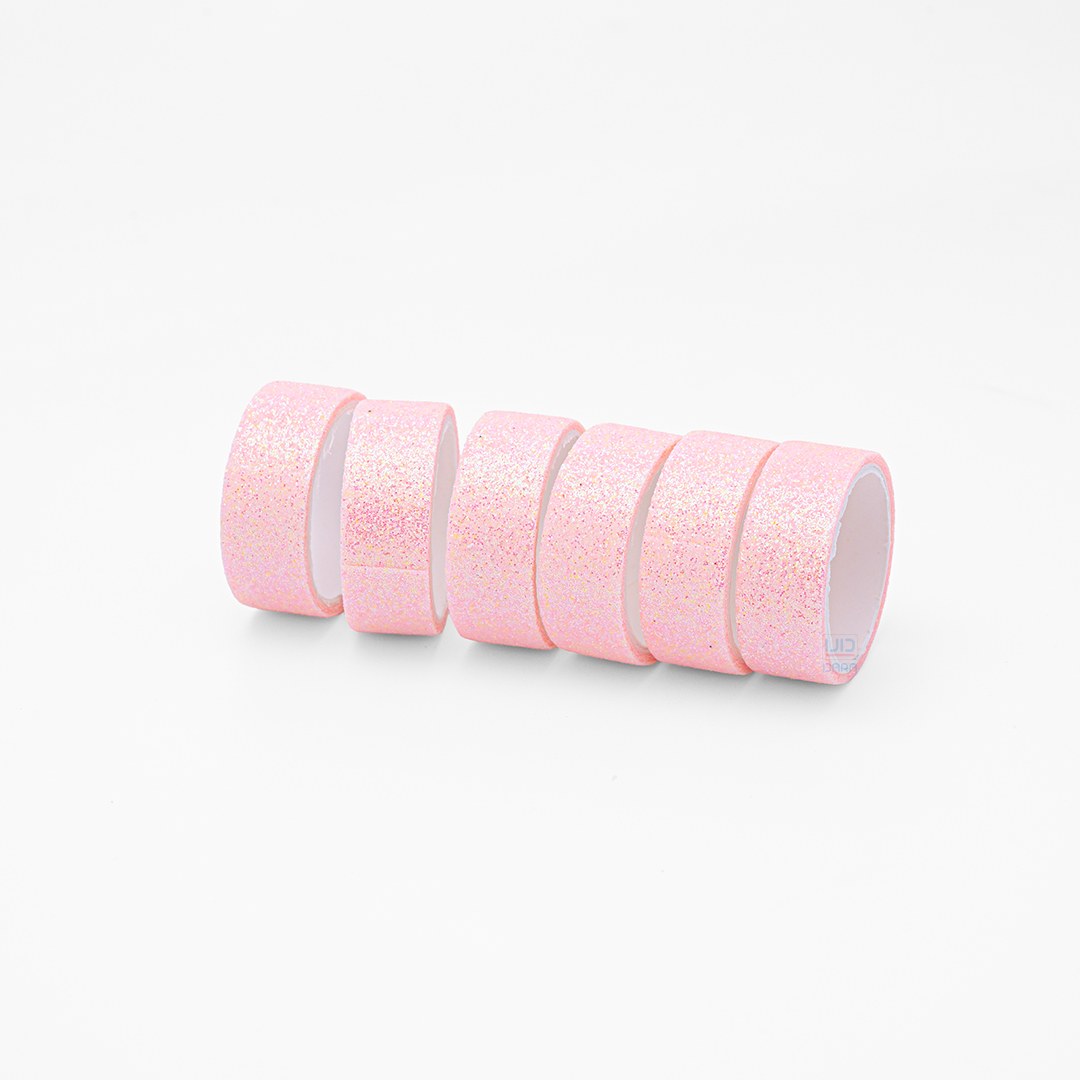 Glitter Washi Tape Pink 6 pcs