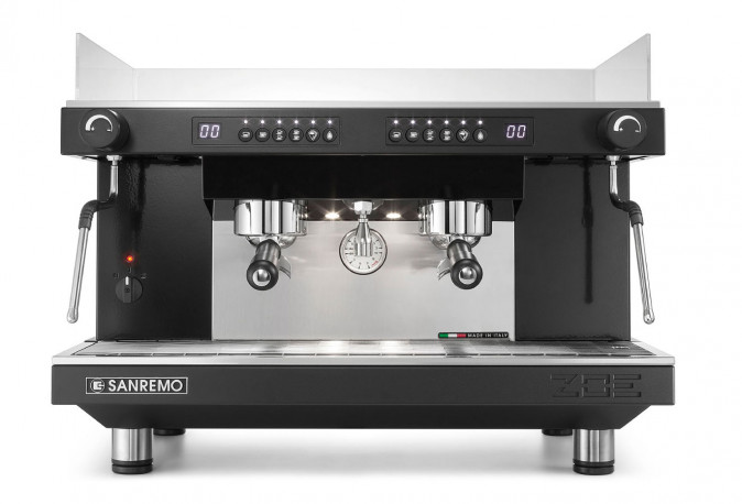 مكينة قهوة سانريمو شاشات 2 قروب أسود – SANREMO ZOE COMPETITION