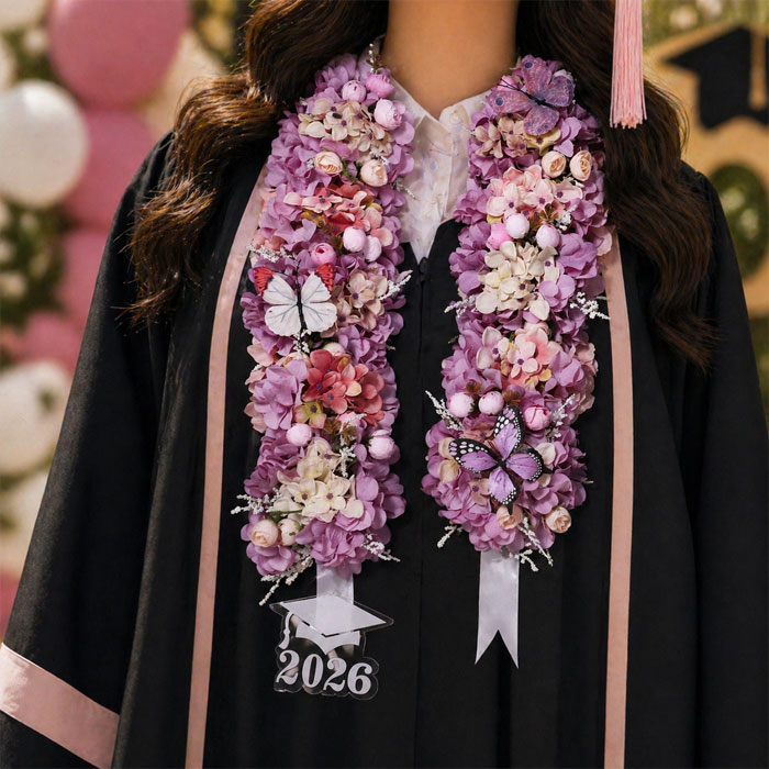 Personalized Artificial Flower Graduation Lei 