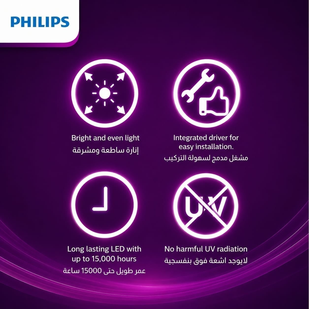 إنارة سقفية LED دائرية 24 واط – إضاءة دافئة 3000K – 2050 لومن – موفرة 