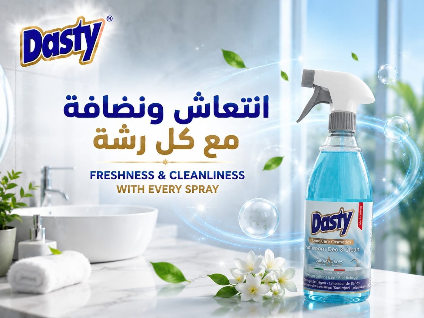 منظف حمامات ومعطر متعدد الاستخدام 700 مل – يزيل الروائح والبقع ويمنح ل