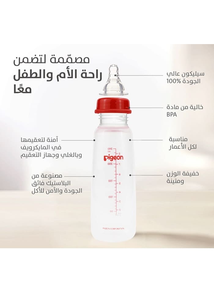 الرضاعة البلاستيكية (عنق ضيق) ذات الغطاء الأبيض، متعدد الألوان ، حلمة 