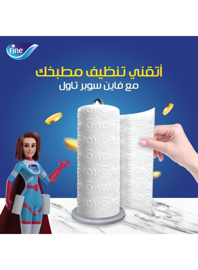 مناديل رول مطبخ، متعدد الاستخدامات، طبقتين، 10+2 رول مجانا - صورة 5