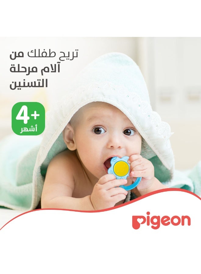 عضاضة أسنان لتبريد اللثة على شكل زهرة، لعمر 4 أشهر فما فوق، مصنوعة بال
