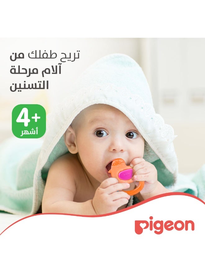 عضاضة أسنان لتبريد اللثة على شكل بطة، لعمر 4 أشهر فما فوق، مصنوعة بالك