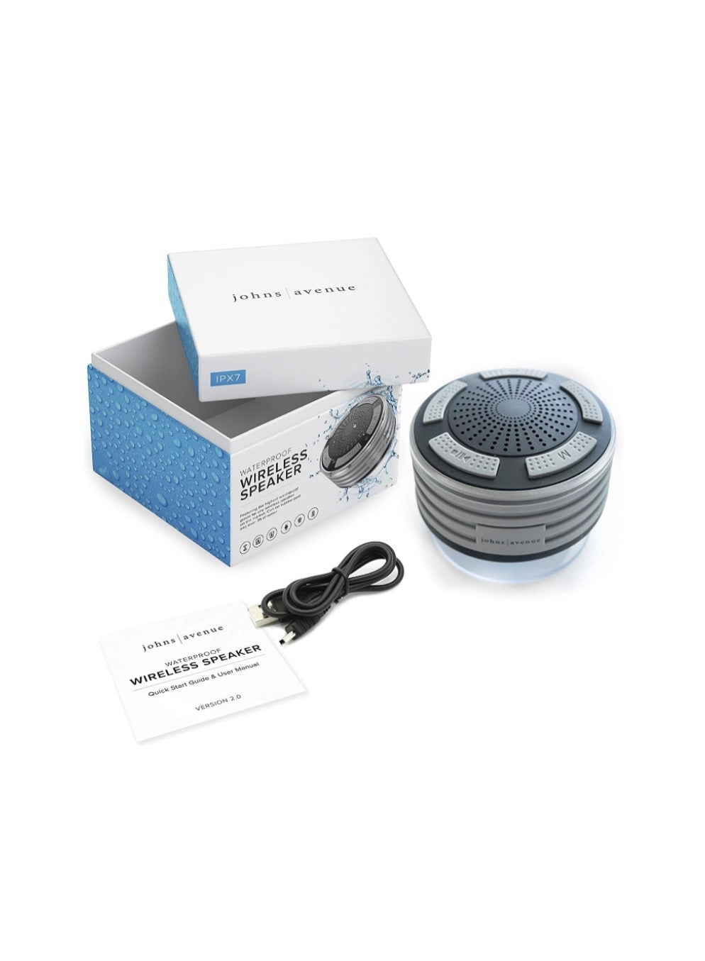 Bluetooth Shower Speaker by Johns Avenue - Newest Version 5.0 - Certif