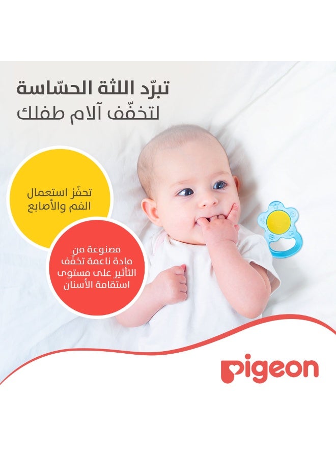 عضاضة أسنان لتبريد اللثة على شكل زهرة، لعمر 4 أشهر فما فوق، مصنوعة بال