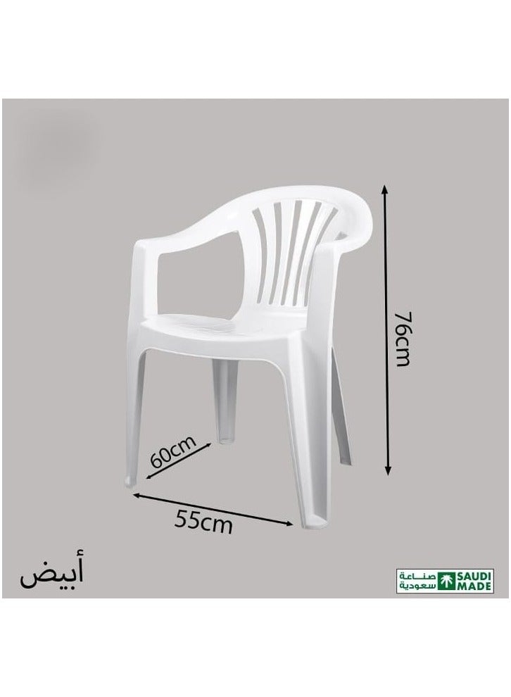 كرسي بلاستيك قوي ومتين، تصميم مريح ومضاد للإنزلاق، للإستخدام الداخلي و