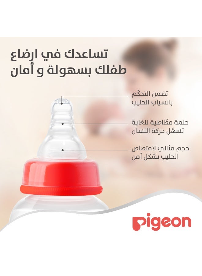 حلمة سيليكون ناعمة و مرنة (عنق ضيق) عبوة من قطعتين، للأطفال من عمر 9- 