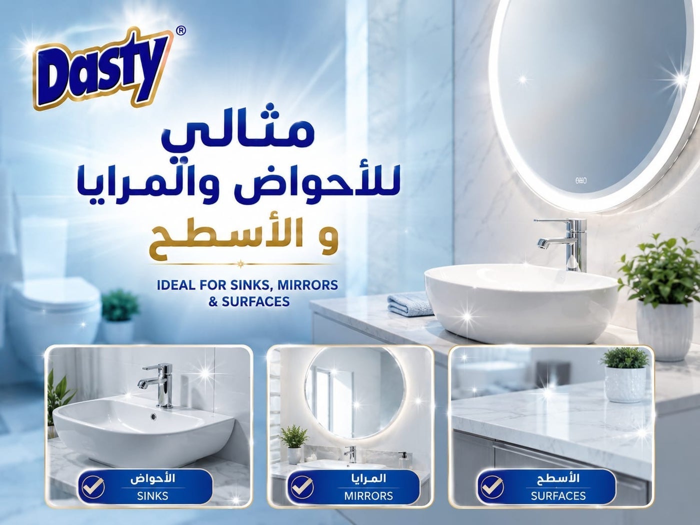 منظف متعدد الاستخدامات للأسطح والزجاج – تنظيف ولمعان بدون آثار مع عطر 
