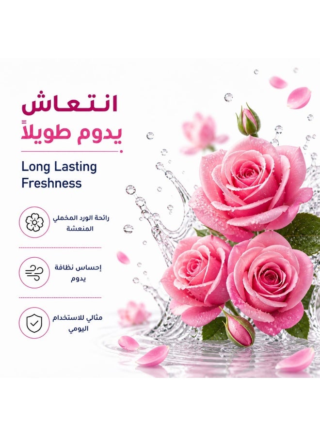 صابون سائل معطر لليدين برائحة الورد المخملي 2.2 لتر +2* 330 مل - صورة 