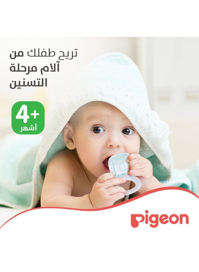 عضاضة أسنان لتبريد اللثة على شكل مربع، لعمر 4 أشهر فما فوق، مصنوعة بال