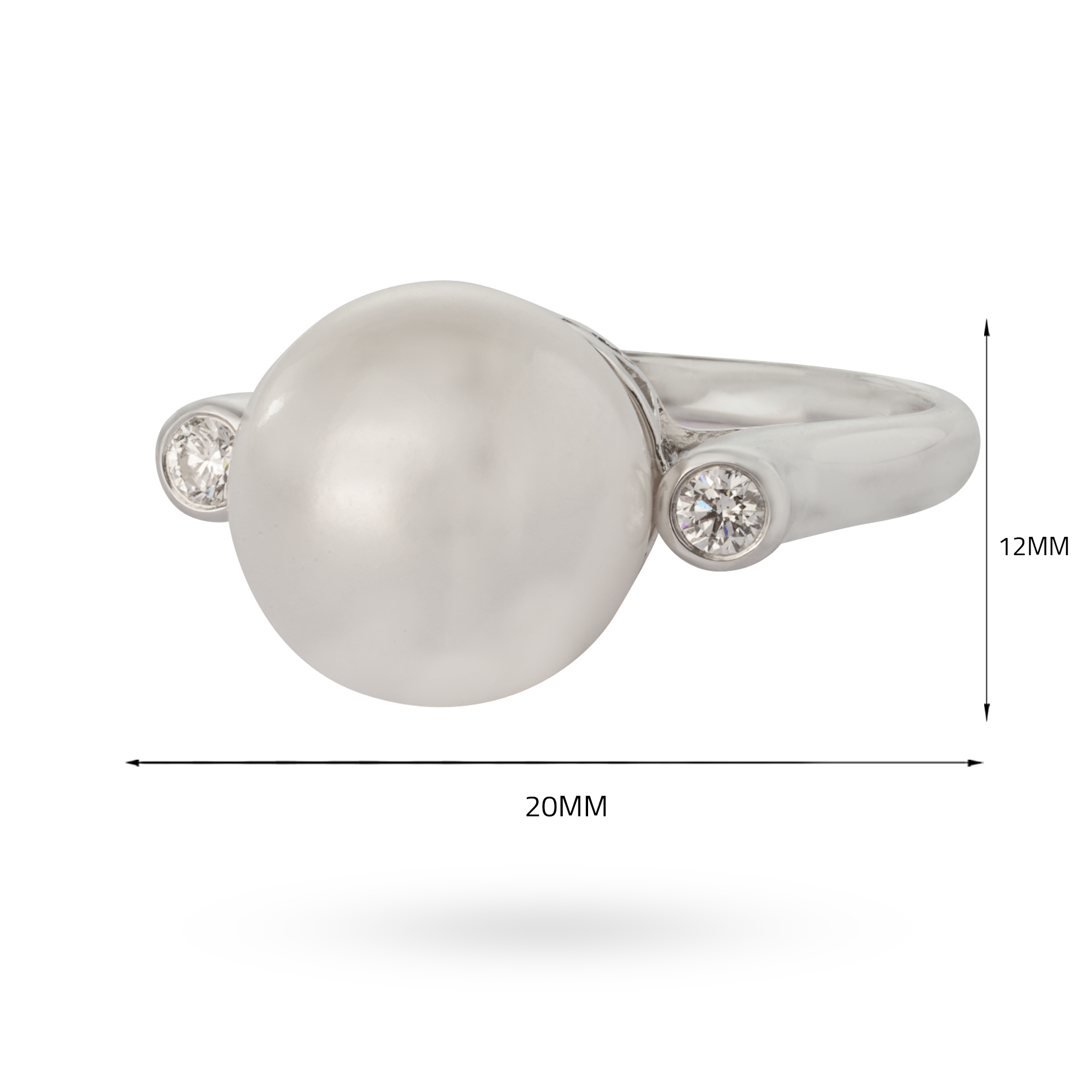 خاتم ذهب أبيض لؤلؤ  Fresh Water من كولكشن The Pearl