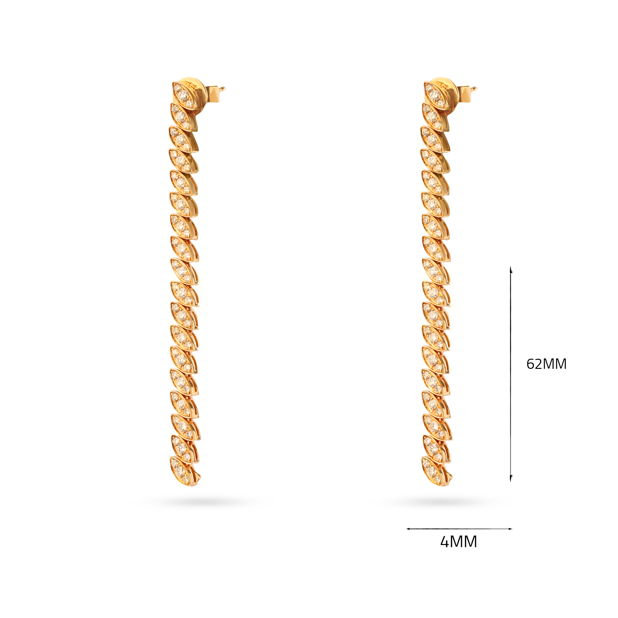 حلق الماس دائري pave