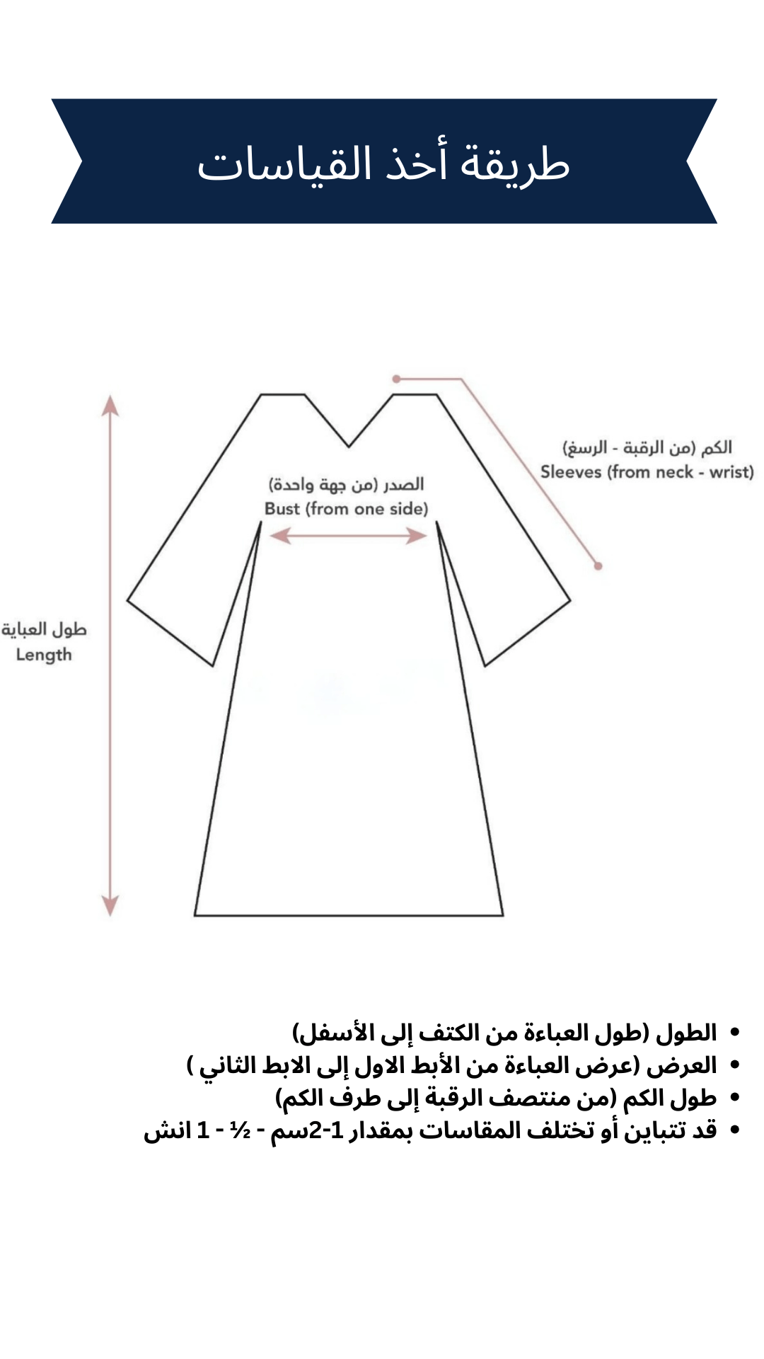 طريقة اخذ القياسات