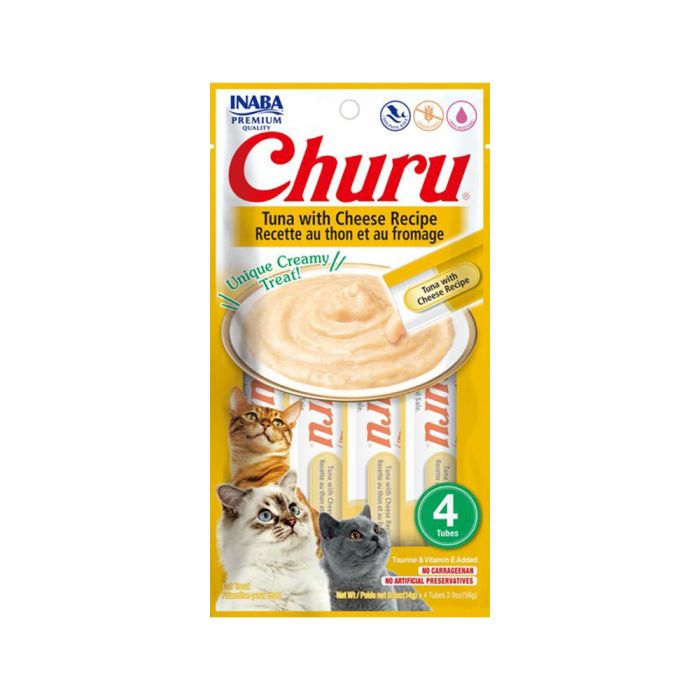 Inaba Churu Creamy Cat Treats Tuna with Cheese 4 x 14g