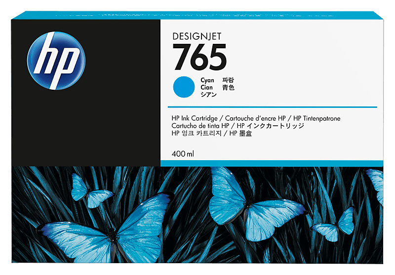 HP 765 400-ml Cyan DesignJet Ink Cartridge خرطوشة حبر أزرق