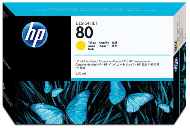 HP 80 350-ml Yellow DesignJet Ink Cartridge  خرطوشة حبر أصفر