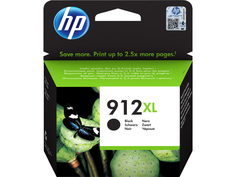HP 912XL High Yield Black Original Ink Cartridge خرطوشة حبر أسود أصلية عالية الإنتاجية