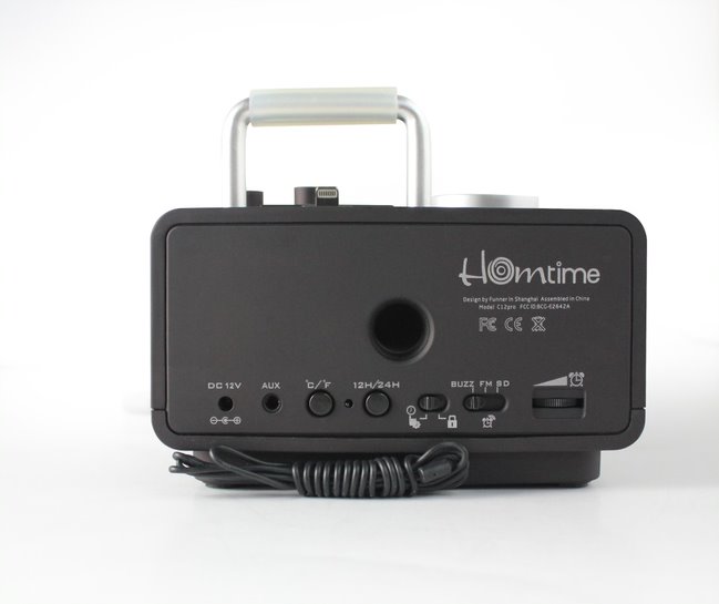 هوم تايم C21pro قاعدة أيفون مع سماعة بلوتوث ومنبه مع مخرجين USB للشحن