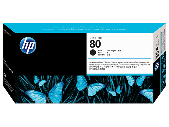 HP 80 Black DesignJet Printhead and Printhead Cleaner منظف